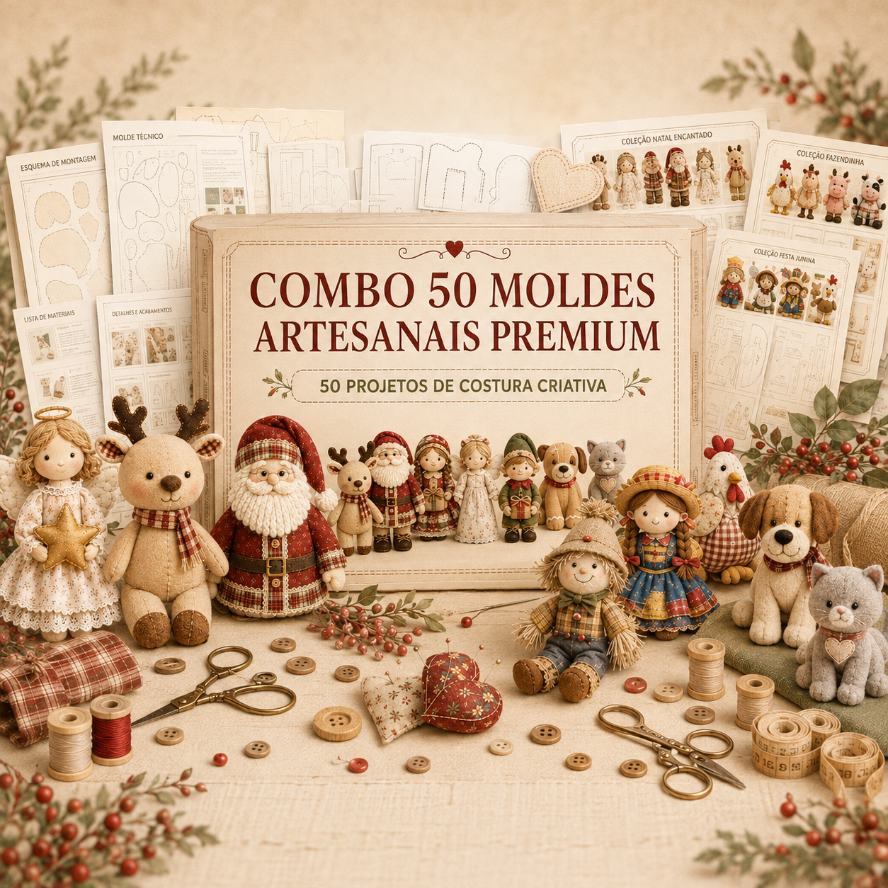 Pack 50 Moldes Artesanais Premium
